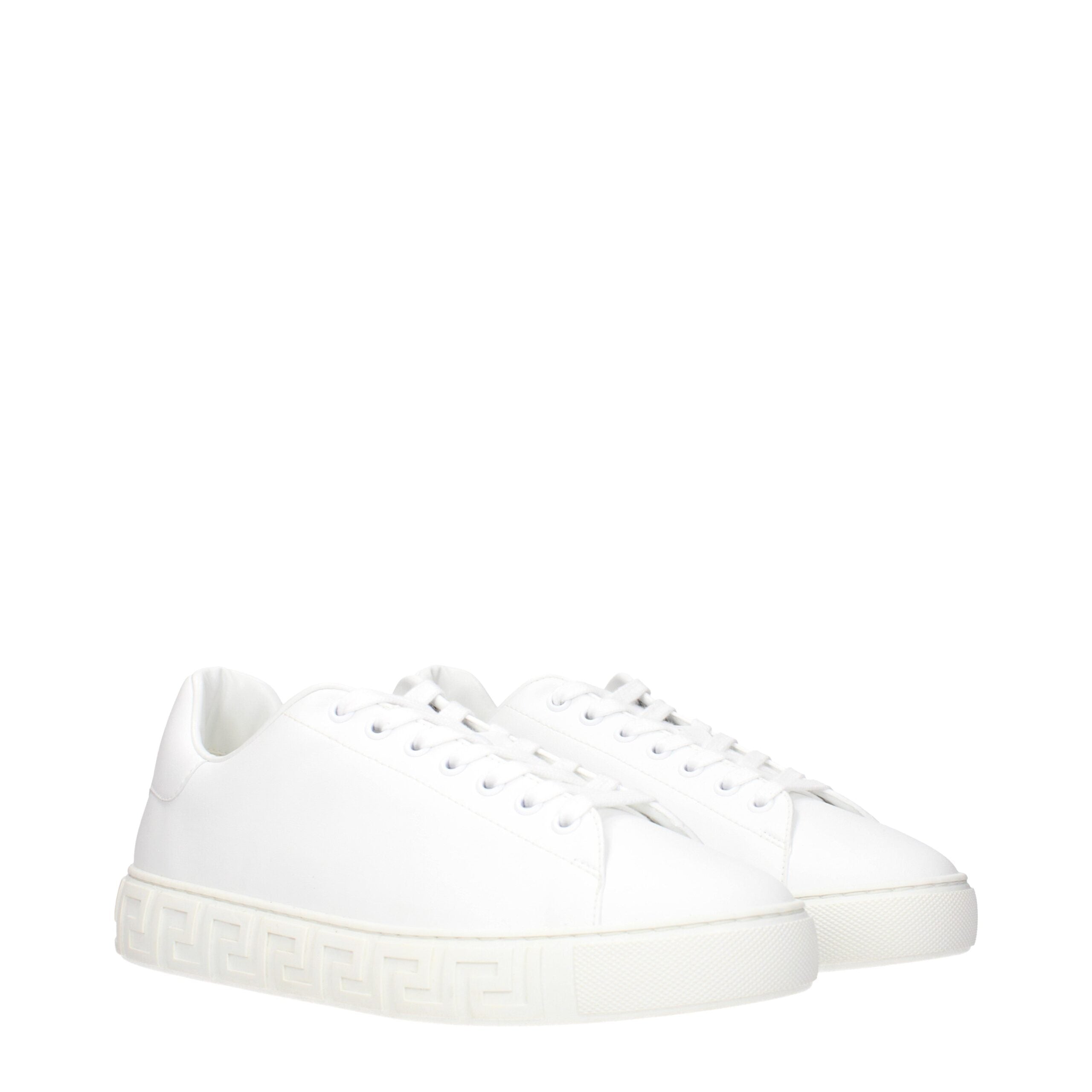 White Leather Low Top SneakersDescription: The product with MPN 10144601A096081W010 and code F84519 leather in white is a sneakers designed by Versace. It has features like front logo, back logo.White Leather Low Top Sneakers${tagsVersaceAulae White Leath