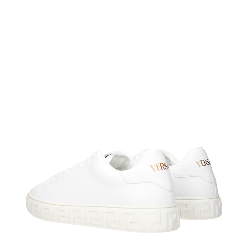 White Leather Low Top SneakersDescription: The product with MPN 10144601A096081W010 and code F84519 leather in white is a sneakers designed by Versace. It has features like front logo, back logo.White Leather Low Top Sneakers${tagsVersaceAulae White Leath