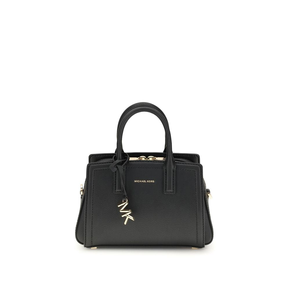 Black Calf Leather Bos Taurus Shoulder BagThe Laila Bag by Michael Kors is a compact and functional reinterpretation of the iconic model. Featuring an adjustable shoulder strap, top handle, and two-way zip closure, it has a compartmentalized interior desi