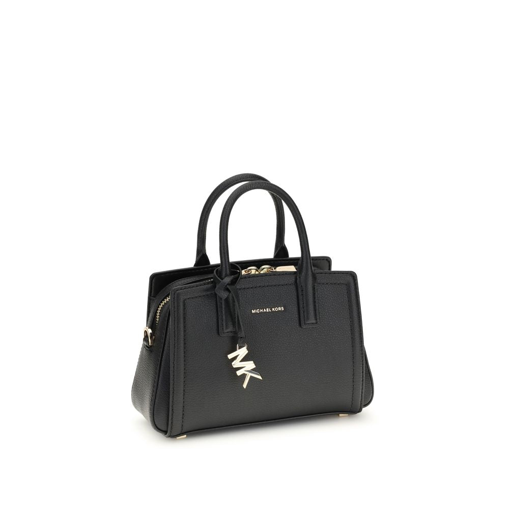 Black Calf Leather Bos Taurus Shoulder BagThe Laila Bag by Michael Kors is a compact and functional reinterpretation of the iconic model. Featuring an adjustable shoulder strap, top handle, and two-way zip closure, it has a compartmentalized interior desi