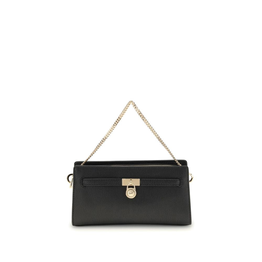 Black Calf Leather Bos Taurus Shoulder BagThe Hamilton Shoulder Bag by Michael Kors combines style and sophistication in a reimagined iconic design, featuring a leather finish, sparkling padlock, and chain detail. The removable shoulder strap makes it per