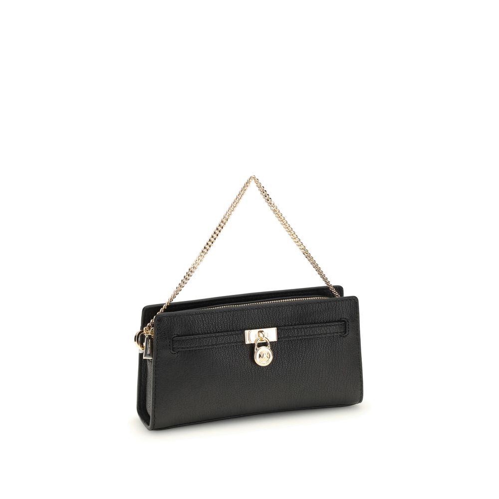 Black Calf Leather Bos Taurus Shoulder BagThe Hamilton Shoulder Bag by Michael Kors combines style and sophistication in a reimagined iconic design, featuring a leather finish, sparkling padlock, and chain detail. The removable shoulder strap makes it per
