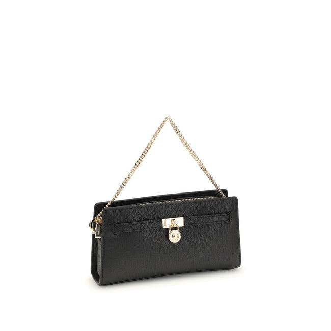 Black Calf Leather Bos Taurus Shoulder BagThe Hamilton Shoulder Bag by Michael Kors combines style and sophistication in a reimagined iconic design, featuring a leather finish, sparkling padlock, and chain detail. The removable shoulder strap makes it per