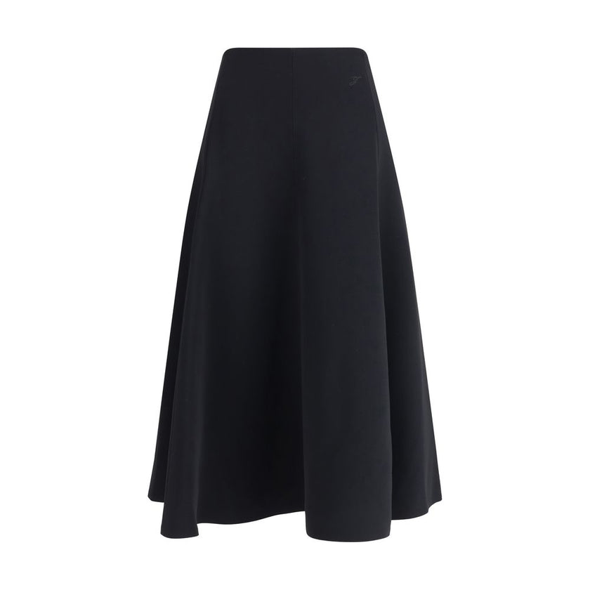 Black Cotton Midi SkirtThe black Jupe Triangle Skirt features a concealed zip closure, flared silhouette, and midi length, offering an essential and feminine look suitable for various occasions Season: AW25 Fit: Regular Composition: 100% Cotton MADE IN RO