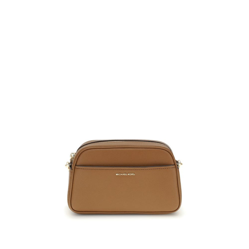Brown Calf Leather Bos Taurus Shoulder BagThe Jet Set Bag by Michael Kors features a functional and elegant design, with a convenient open front pocket and a secure zip closure. The shoulder strap is removable and adjustable, with gold-tone metal details