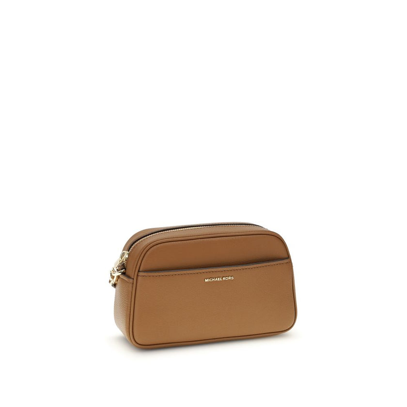 Brown Calf Leather Bos Taurus Shoulder BagThe Jet Set Bag by Michael Kors features a functional and elegant design, with a convenient open front pocket and a secure zip closure. The shoulder strap is removable and adjustable, with gold-tone metal details