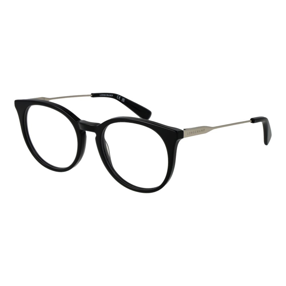 Black Synthetic Frame Glasses with Round Full-Rim Design