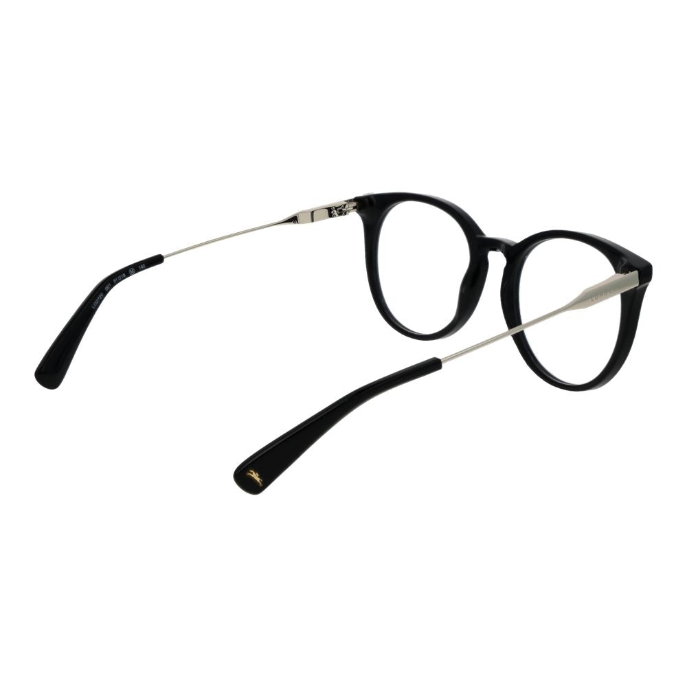Schwarze Brille mit Kunststoffrahmen und runder Vollrandfassung
