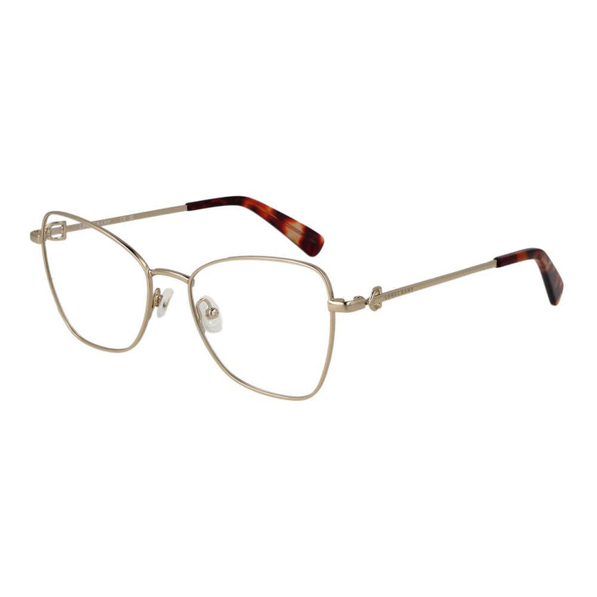 Gold Metal Glasses (Frames)Gender Women Main color Gold Frame color Gold Frame material Metal Rim Style Full-Rim Lenses Color Demo glasses Lenses Material Plastic Lenses Effect No Extra Lenses width 52 Size 52-17-140 Lenses Height 44 Bridge width 17 Frame