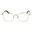 Gold Metal Glasses (Frames)Gender Women Main color Gold Frame color Gold Frame material Metal Rim Style Full-Rim Lenses Color Demo glasses Lenses Material Plastic Lenses Effect No Extra Lenses width 52 Size 52-17-140 Lenses Height 44 Bridge width 17 Frame