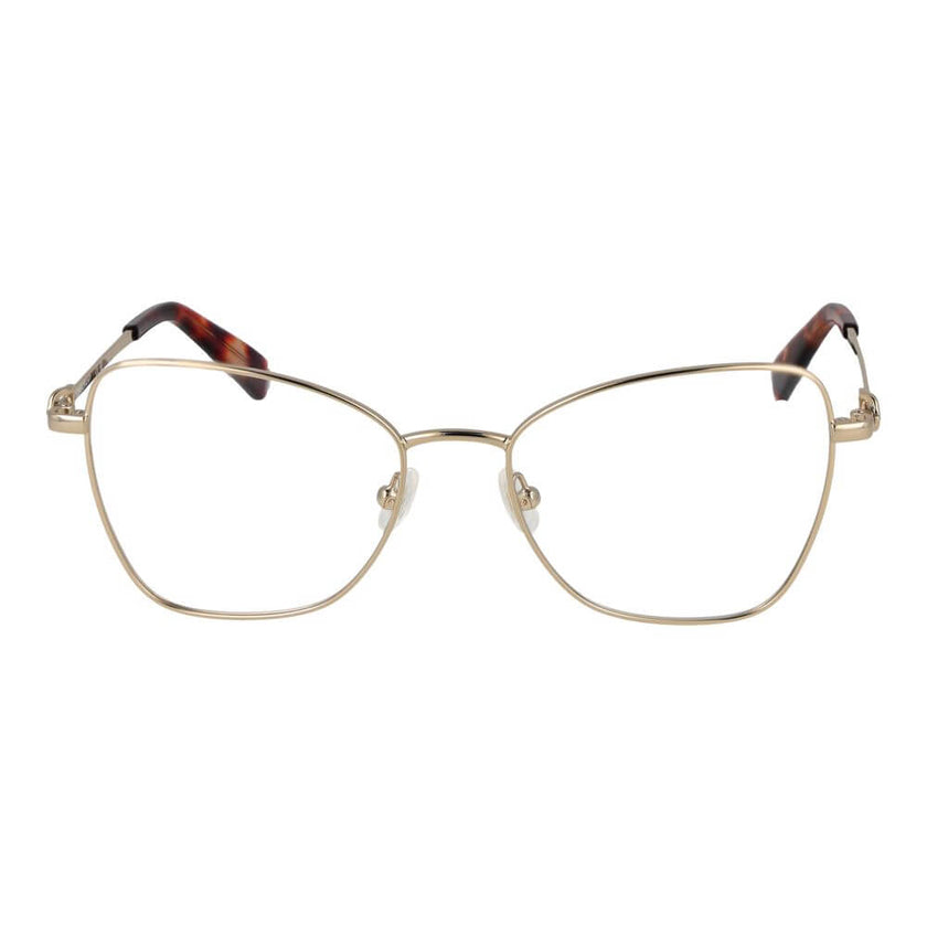 Gold Metal Glasses (Frames)Gender Women Main color Gold Frame color Gold Frame material Metal Rim Style Full-Rim Lenses Color Demo glasses Lenses Material Plastic Lenses Effect No Extra Lenses width 52 Size 52-17-140 Lenses Height 44 Bridge width 17 Frame