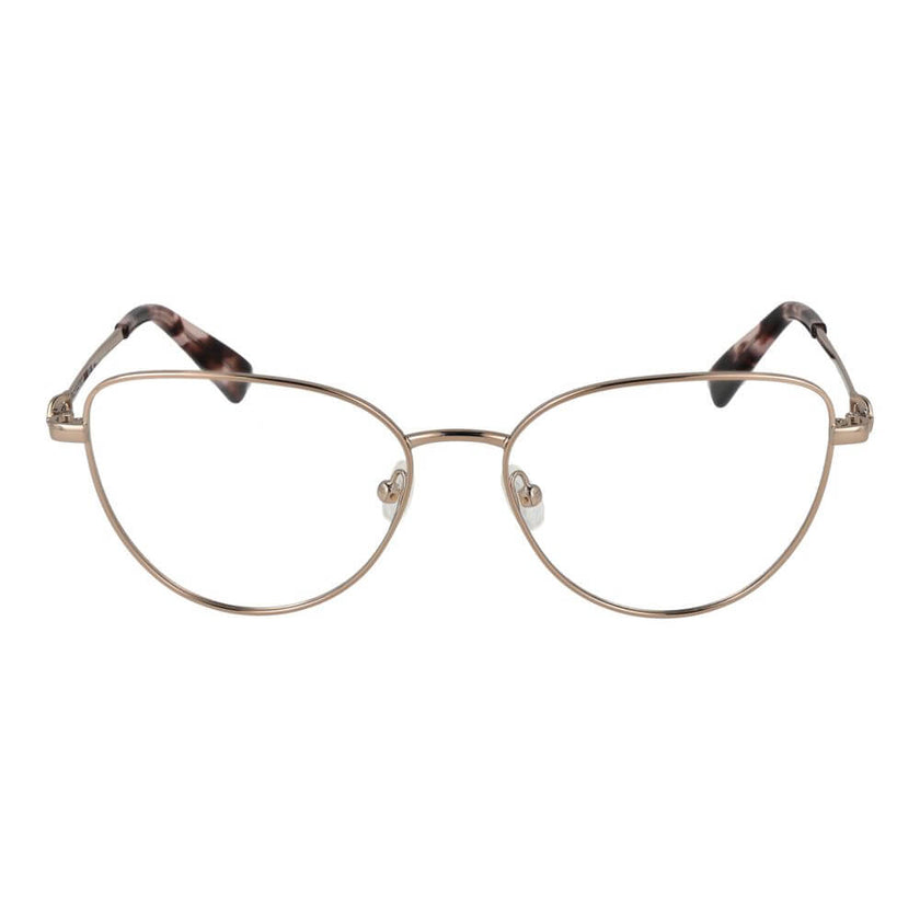 Gold Metal Glasses (Frames)Gender Women Main color Gold Frame color Gold Frame material Metal Rim Style Full-Rim Lenses Color Demo glasses Lenses Material Plastic Lenses Effect No Extra Lenses width 54 Size 54-16-140 Lenses Height 45 Bridge width 16 Frame