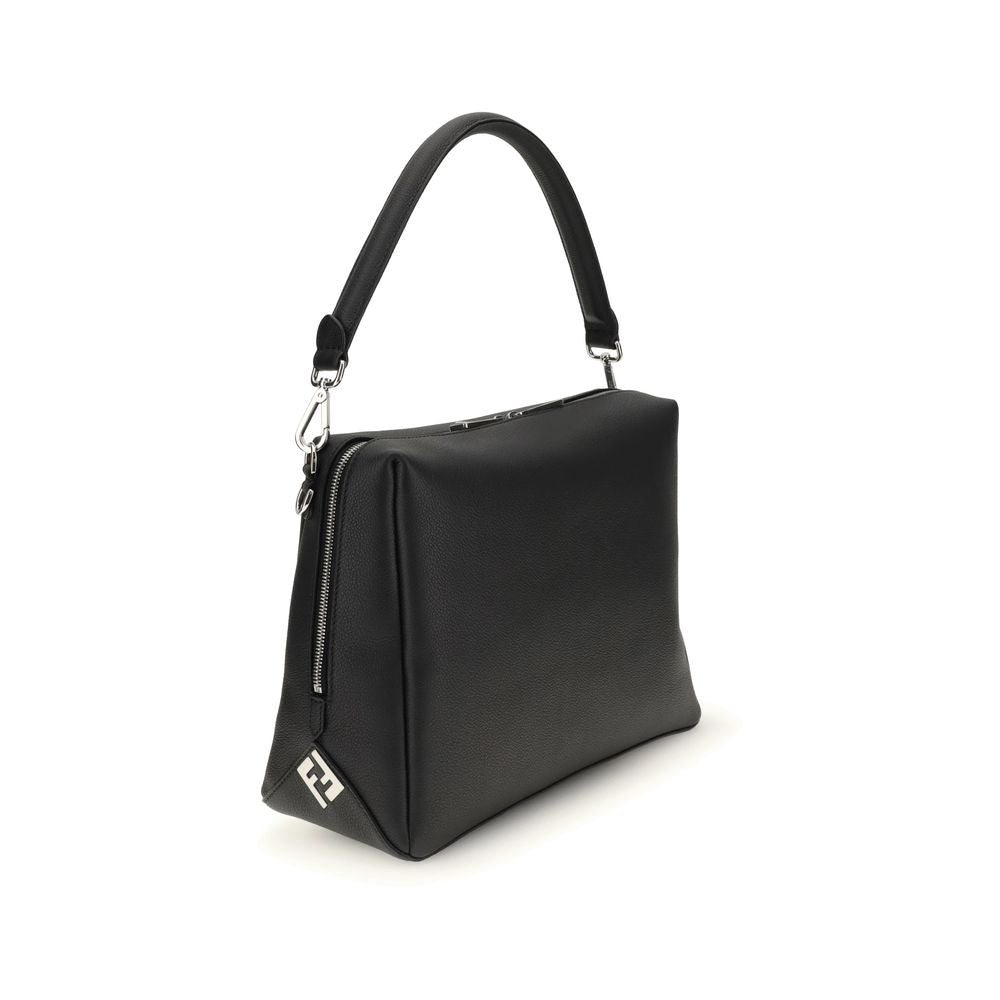 Black Calf Leather Bos Taurus Shoulder BagThe Lui Large Shoulder Bag by Fendi is an elegant and versatile accessory, designed for a contemporary and refined style. It features a soft construction and carefully crafted details, such as the long double-slid