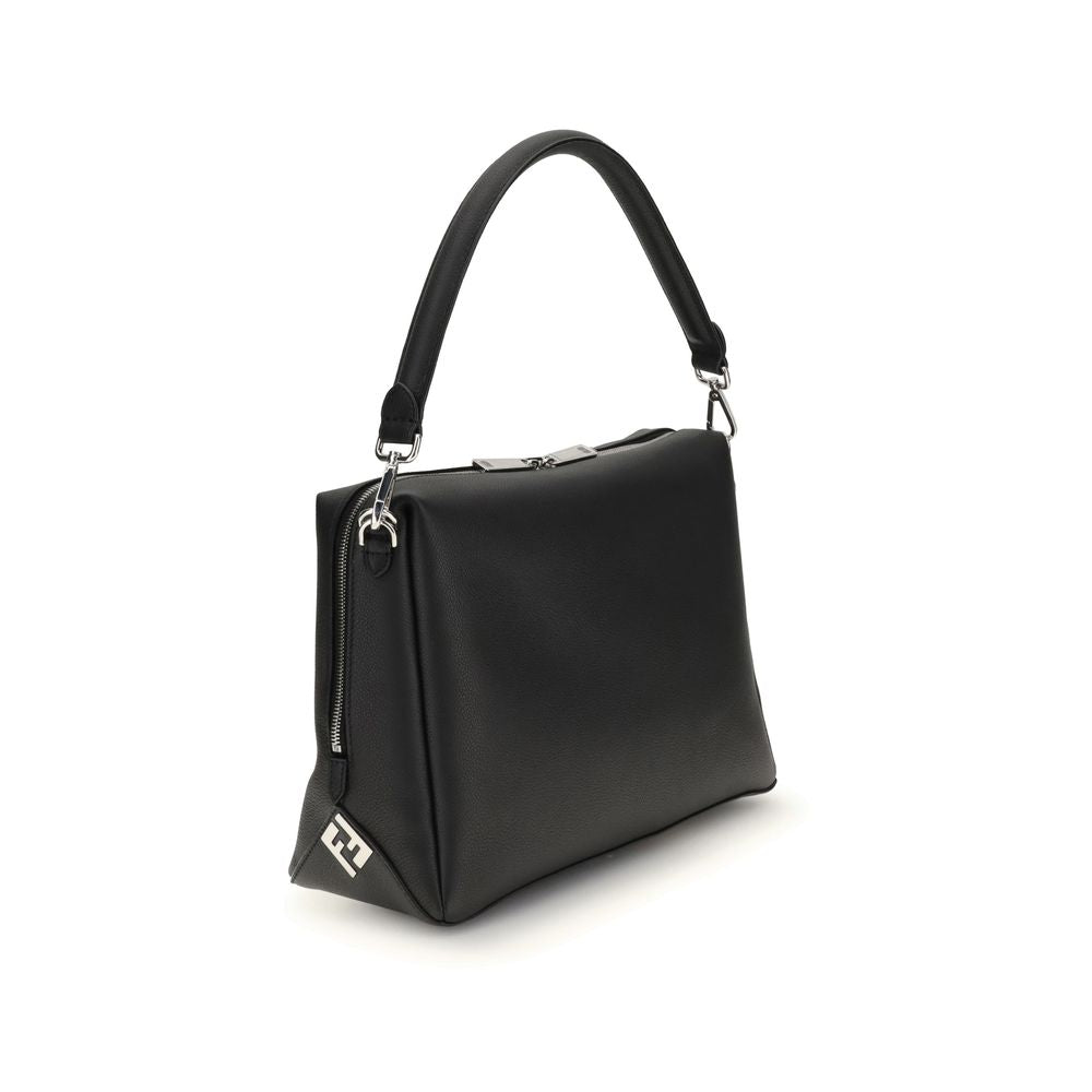 Black Calf Leather Bos Taurus Shoulder BagThe Lui Large Shoulder Bag by Fendi is an elegant and versatile accessory, designed for a contemporary and refined style. It features a soft construction and carefully crafted details, such as the long double-slid