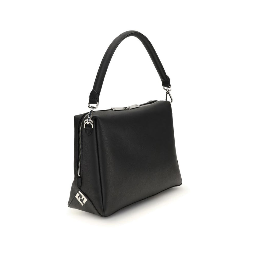 Black Calf Leather Bos Taurus Shoulder BagThe Lui Large Shoulder Bag by Fendi is an elegant and versatile accessory, designed for a contemporary and refined style. It features a soft construction and carefully crafted details, such as the long double-slid