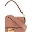 Multicolor Calf Leather Bos Taurus Shoulder BagThe Fendi Baguette Bag is crafted from pink calfskin leather with an embossed FF motif. It features a flap with magnetic closure and FF logo, a tone-on-tone nappa leather-lined interior with zip pocket, and v