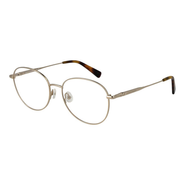 Gold Metal Glasses (Frames)Gender Women Main color Gold Frame color Gold Frame material Metal Rim Style Full-Rim Lenses Color Demo glasses Lenses Material Plastic Lenses Effect No Extra Lenses width 54 Size 54-17-140 Lenses Height 47 Bridge width 17 Frame