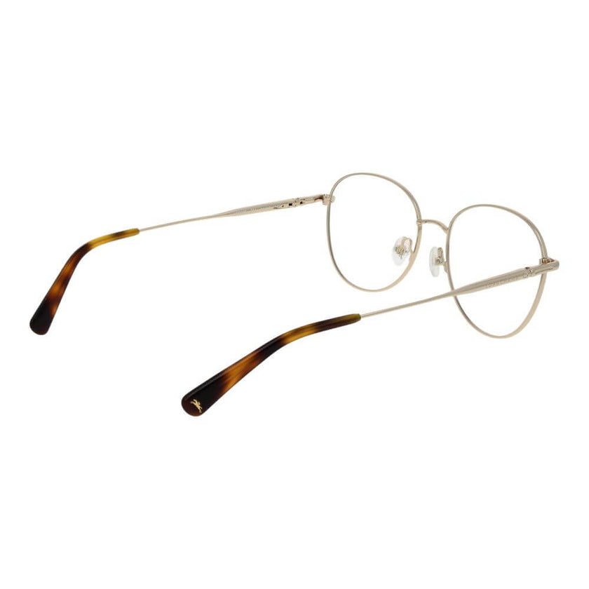 Gold Metal Glasses (Frames)Gender Women Main color Gold Frame color Gold Frame material Metal Rim Style Full-Rim Lenses Color Demo glasses Lenses Material Plastic Lenses Effect No Extra Lenses width 54 Size 54-17-140 Lenses Height 47 Bridge width 17 Frame