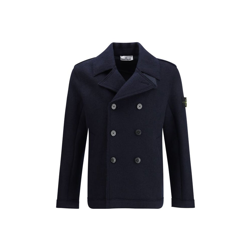 Blue Fleece Wool CoatThe Wool felt Coat by Stone Island features an oversized fit and functional design. Featuring chest patch pockets and a snap-button closure, it is complemented by the distinctive Stone Island badge on the left sleeve, a symbol of qual