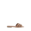Multicolor Calf Leather Bos Taurus Flat SandalsCalfskin Tribute Sandals by Saint Laurent, square toe, flat sole, woven on front, logoed insole. Season: AW25 Composition: SOLE 100% Calf Leather Bos Taurus UPPER 100% Calf Leather Bos Taurus MADE IN ITALYMul