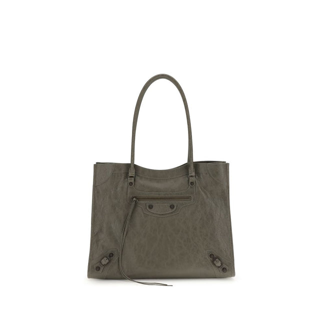 Green Lamb Ovis Aries Aries Shoulder BagThe Le City Tote Bag by Balenciaga is crafted from soft Arena lambskin leather with a vintage finish, offering a spacious and structured silhouette. Designed with two top handles (drop: 23.8 cm), it’s ideal for shou