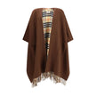 Brown Cashmere CoatThe double-face wool and cashmere cape, reversible with Burberry Check pattern and Equestrian Knight embroidery, with bangs and side pockets. Season: AW25 Fit: Oversize Composition: 48% Kashmir/capra Hircus 52% Wool MADE IN GREAT BRITAI