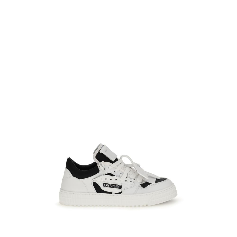 Low Top 3.0 Off Court SneakersThe Low Top 3.0 Off Court Sneakers by Off White are crafted from white leather and represent a perfect blend of street style and the brand’s iconic details. They feature a low-top silhouette with a round toe, perforated detai