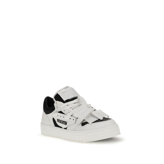 Low Top 3.0 Off Court SneakersThe Low Top 3.0 Off Court Sneakers by Off White are crafted from white leather and represent a perfect blend of street style and the brand’s iconic details. They feature a low-top silhouette with a round toe, perforated detai