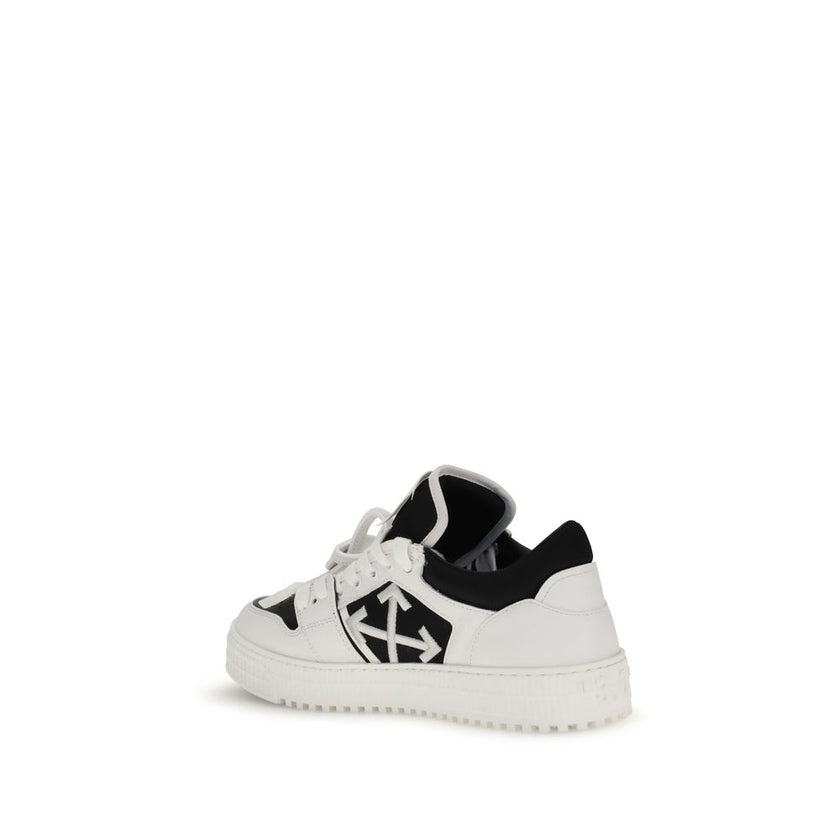 Low Top 3.0 Off Court SneakersThe Low Top 3.0 Off Court Sneakers by Off White are crafted from white leather and represent a perfect blend of street style and the brand’s iconic details. They feature a low-top silhouette with a round toe, perforated detai