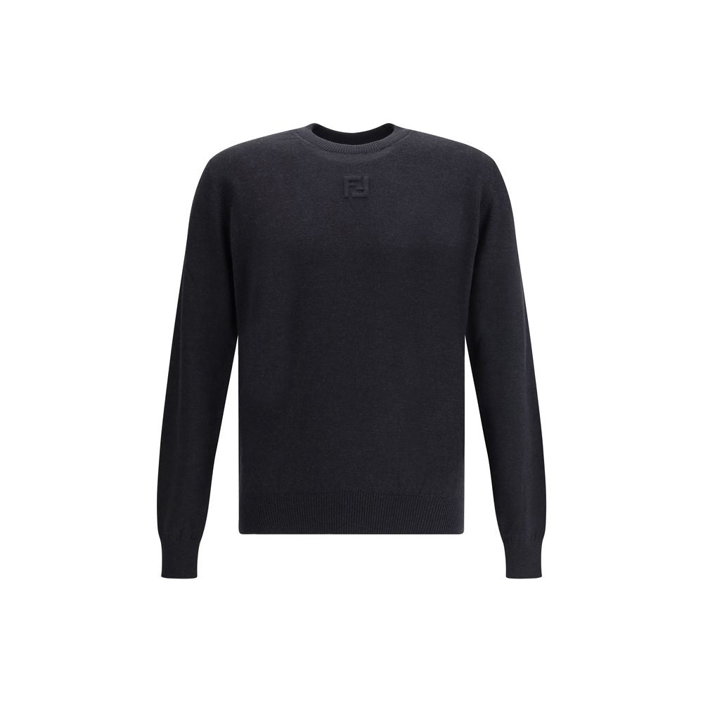 Wool SweaterFendi’s Wool Sweater is a classic and refined piece, crafted with ribbed detailing on the crew neck, hem and cuffs for a comfortable and curated fit. The brand’s iconic logo, stitched tone-on-tone on the front, adds an understated touch of ele