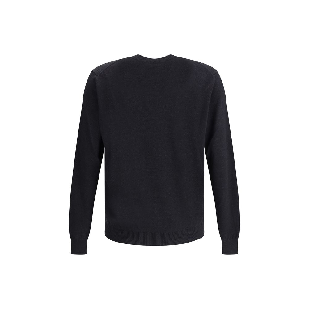 Wool SweaterFendi’s Wool Sweater is a classic and refined piece, crafted with ribbed detailing on the crew neck, hem and cuffs for a comfortable and curated fit. The brand’s iconic logo, stitched tone-on-tone on the front, adds an understated touch of ele