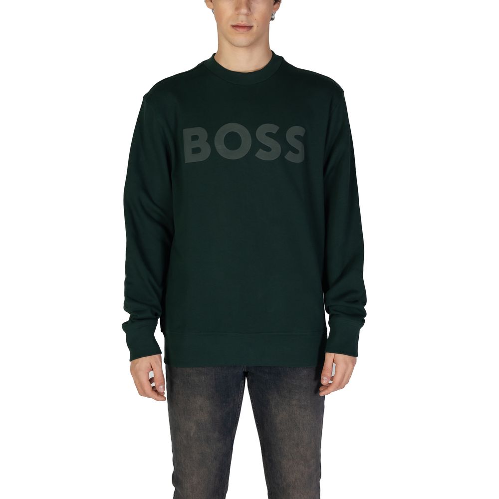 Green Cotton SweatshirtThe Boss JERSEY WE BASIC CREW 50487133 men’s crew neck sweatshirt is an essential piece with a modern and minimalist design. Made from 100% high-quality cotton, it offers a soft and comfortable feel against the skin. The contrasting