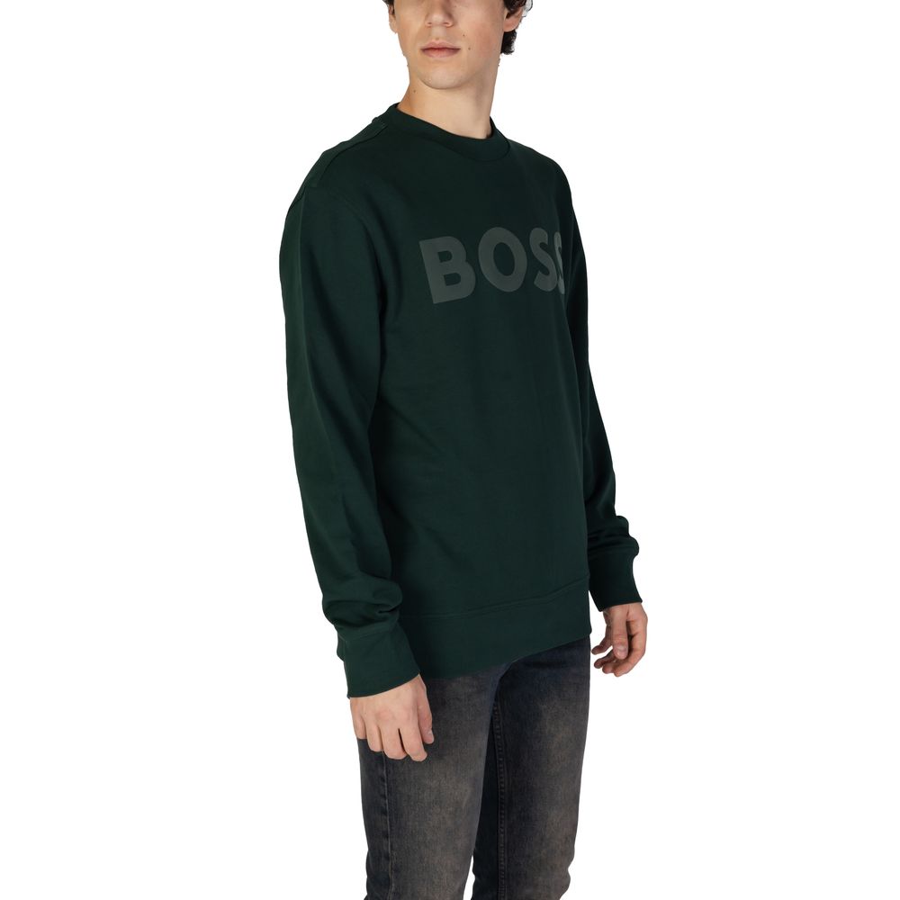 Green Cotton SweatshirtThe Boss JERSEY WE BASIC CREW 50487133 men’s crew neck sweatshirt is an essential piece with a modern and minimalist design. Made from 100% high-quality cotton, it offers a soft and comfortable feel against the skin. The contrasting