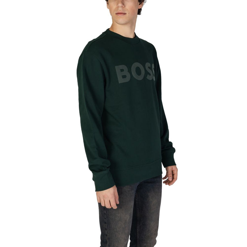 Green Cotton SweatshirtThe Boss JERSEY WE BASIC CREW 50487133 men’s crew neck sweatshirt is an essential piece with a modern and minimalist design. Made from 100% high-quality cotton, it offers a soft and comfortable feel against the skin. The contrasting