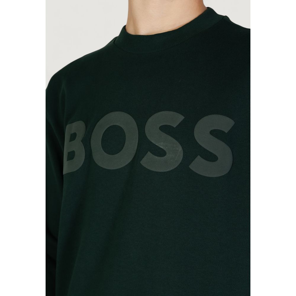 Green Cotton SweatshirtThe Boss JERSEY WE BASIC CREW 50487133 men’s crew neck sweatshirt is an essential piece with a modern and minimalist design. Made from 100% high-quality cotton, it offers a soft and comfortable feel against the skin. The contrasting