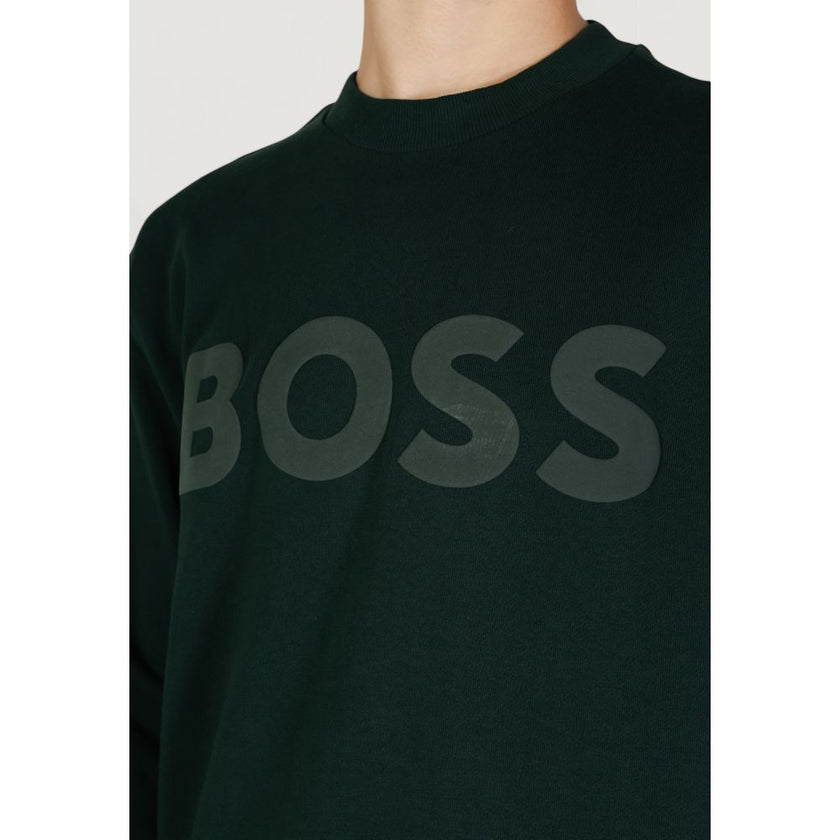 Green Cotton SweatshirtThe Boss JERSEY WE BASIC CREW 50487133 men’s crew neck sweatshirt is an essential piece with a modern and minimalist design. Made from 100% high-quality cotton, it offers a soft and comfortable feel against the skin. The contrasting