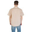 Beige Linen Shortsleeve ShirtDiscover the Calvin Klein Jeans LINEN COTTON S/S J30J327296 short-sleeve shirt for men, an essential piece for your summer wardrobe. Made with a blend of 58% linen and 42% cotton, this shirt offers unique freshness and breatha