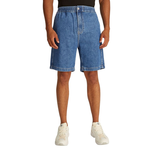 Blue Cotton Bermuda ShortsDiscover the Calvin Klein Jeans PULL ON RELAXED DENIM J30J327517 men’s bermuda shorts, a perfect addition to your summer wardrobe. Made with a blend of 62% cotton, 20% recycled cotton, and 18% lyocell, these shorts offer exceptio