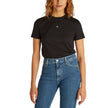 Black Recycled Cotton T-ShirtDiscover the Calvin Klein Jeans WOVEN LABEL REGULAR short-sleeve t-shirt for women, an essential piece for your wardrobe. Made from 100% recycled cotton, this t-shirt provides a soft and comfortable feel against the skin. The