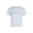 Blue Recycled Cotton T-ShirtDiscover the short-sleeve women’s t-shirt by Calvin Klein Jeans, a clothing item that combines style and sustainability. Made from 100% recycled cotton, this t-shirt is perfect for those looking for a casual yet refined look. T