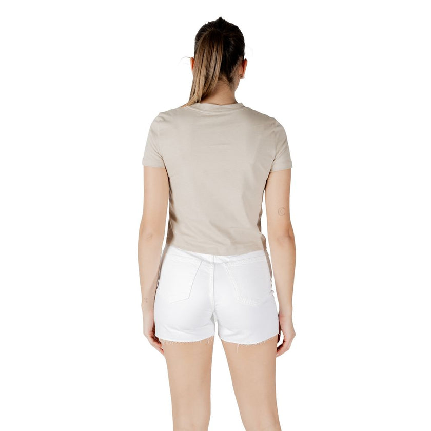 Beige Recycled Cotton T-ShirtDiscover the Calvin Klein Jeans PLACED INSTITUTIONAL J20J225524 short sleeve t-shirt for women, made from 100% recycled cotton for exceptional comfort and a perfect fit. This model features a minimalist design with the Calvin