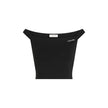 Black Viscose TopDiscover the Calvin Klein Jeans LOGO BARDOT MILANO J20J225542 women’s t-shirt and top, a clothing item that combines style and comfort. Made from a blend of 66% viscose, 30% polyamide, and 4% elastane/lycra, this shirt offers a fitted sil