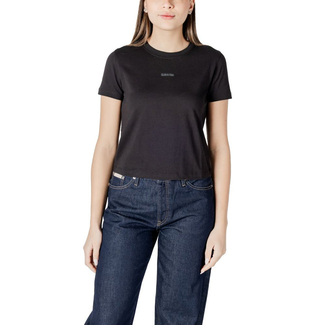 Black Recycled Cotton T-ShirtDiscover the Calvin Klein Jeans PLACED INSTITUTIONAL J20J225524 short sleeve t-shirt for women, made from 100% recycled cotton for exceptional comfort and a perfect fit. This model features a minimalist design with the Calvin