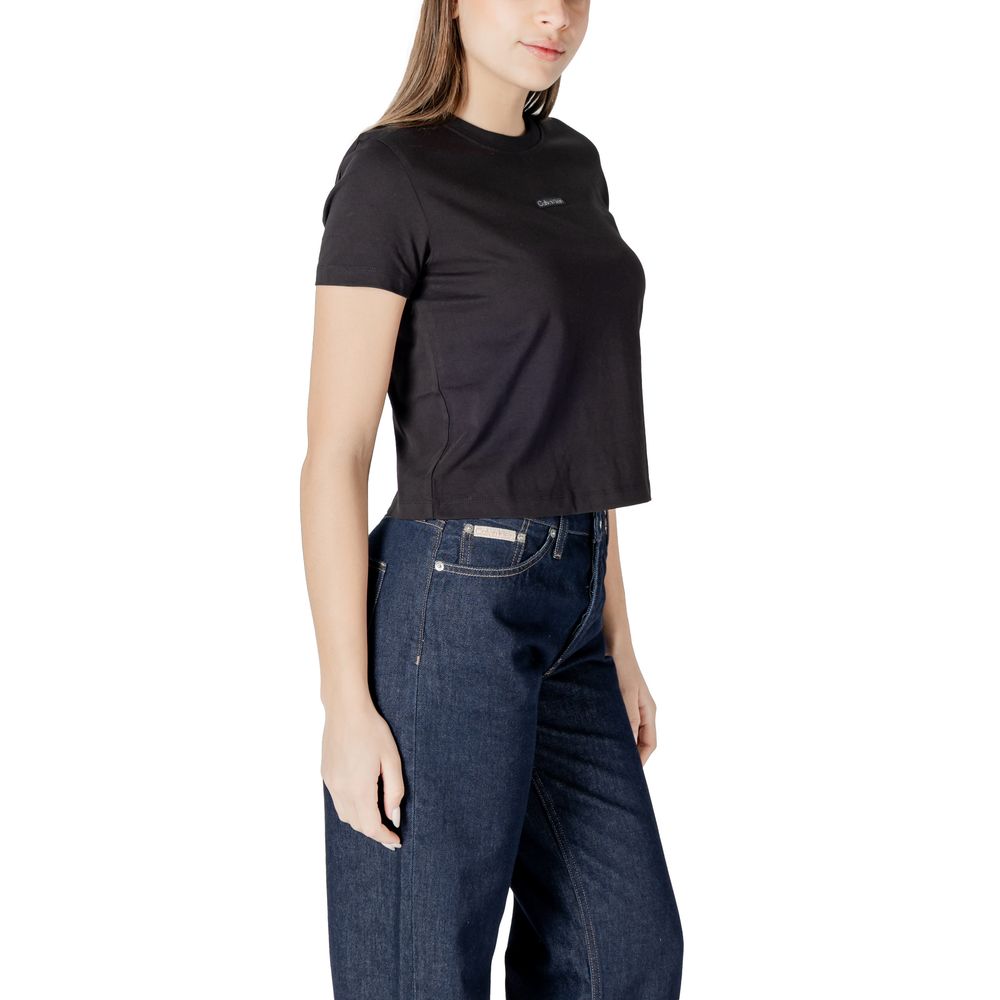 Black Recycled Cotton T-ShirtDiscover the Calvin Klein Jeans PLACED INSTITUTIONAL J20J225524 short sleeve t-shirt for women, made from 100% recycled cotton for exceptional comfort and a perfect fit. This model features a minimalist design with the Calvin