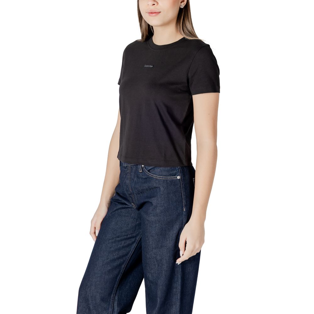 Black Recycled Cotton T-ShirtDiscover the Calvin Klein Jeans PLACED INSTITUTIONAL J20J225524 short sleeve t-shirt for women, made from 100% recycled cotton for exceptional comfort and a perfect fit. This model features a minimalist design with the Calvin