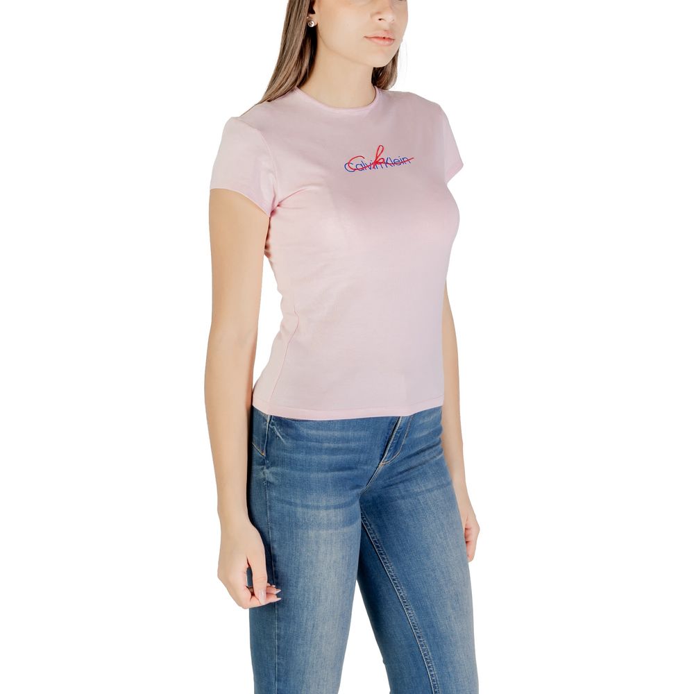 Multicolor Recycled Cotton T-ShirtDiscover the short-sleeve t-shirt for women by Calvin Klein Jeans, an essential piece for your summer wardrobe. Made with a composition of 95% recycled cotton and 5% elastane, this t-shirt offers a comfortable fit and exc