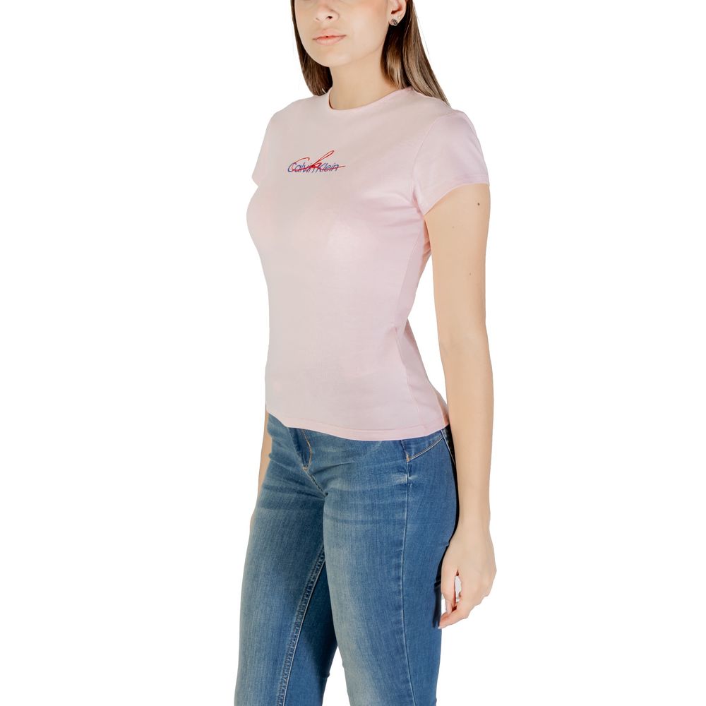 Multicolor Recycled Cotton T-ShirtDiscover the short-sleeve t-shirt for women by Calvin Klein Jeans, an essential piece for your summer wardrobe. Made with a composition of 95% recycled cotton and 5% elastane, this t-shirt offers a comfortable fit and exc