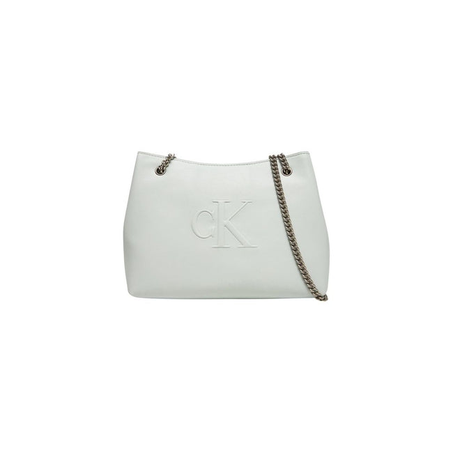 Gray Polyethylene HandbagDiscover the Calvin Klein Jeans SCULPTED CHAIN SHOULDER medium handbag for women, an elegant and versatile accessory perfect for any occasion. Made from 100% polyurethane, this bag combines style and functionality. Its soft struct