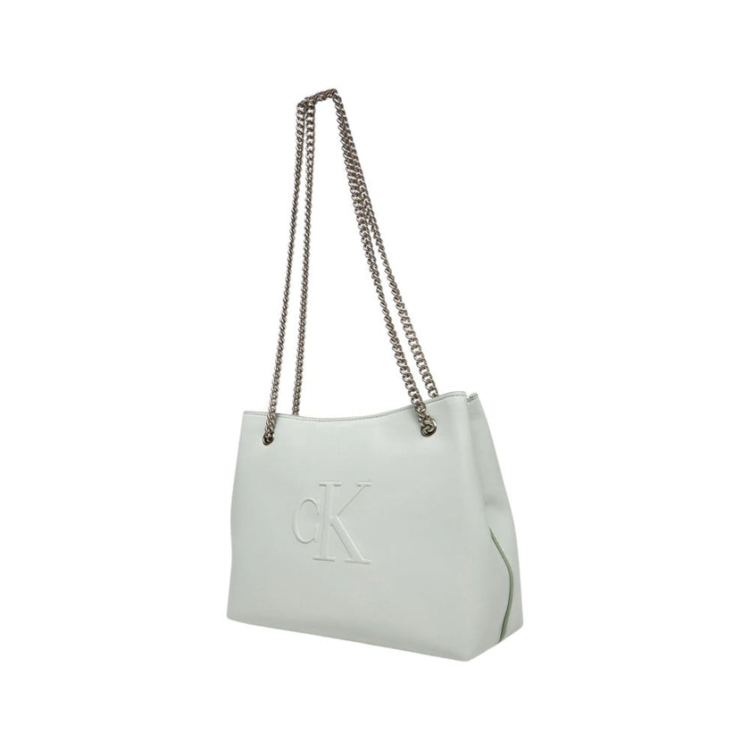 Gray Polyethylene HandbagDiscover the Calvin Klein Jeans SCULPTED CHAIN SHOULDER medium handbag for women, an elegant and versatile accessory perfect for any occasion. Made from 100% polyurethane, this bag combines style and functionality. Its soft struct
