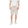 Beige Polyester Bermuda ShortsDiscover the Boss S_Urbanex-Cargo men’s bermuda shorts, made from 100% polyester for lightweight comfort. These shorts feature practical side pockets, making them ideal for a casual and functional look. The elastic waistband